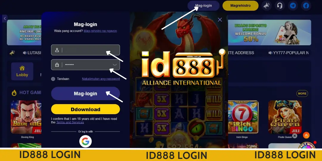 Login - ID888 No.1 Online Casino Philippines 2 Paano Mag-login sa ID888